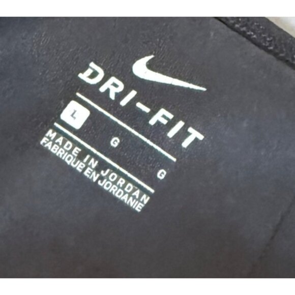 LARGE Womens Nike Power Team Victory Just Do It Black Gray Leggings - Picture 3 of 11